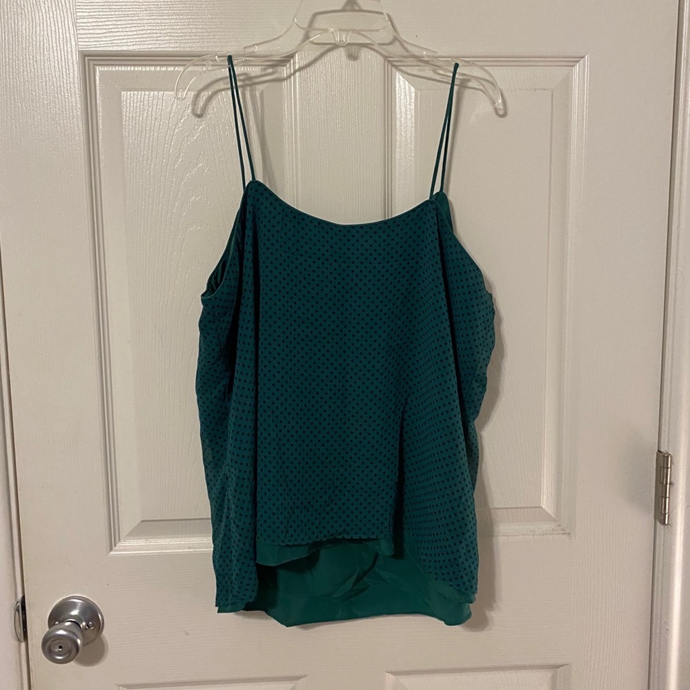 Green polka dot top
